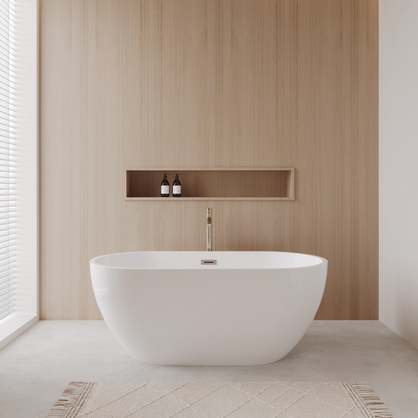 Brooklyn Freestanding Acrylic Bathtub With Faucet 60 inch