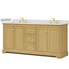 Custom image for Honey Oak with Brushed Gold Trim / Giotto Quartz / No Mirror