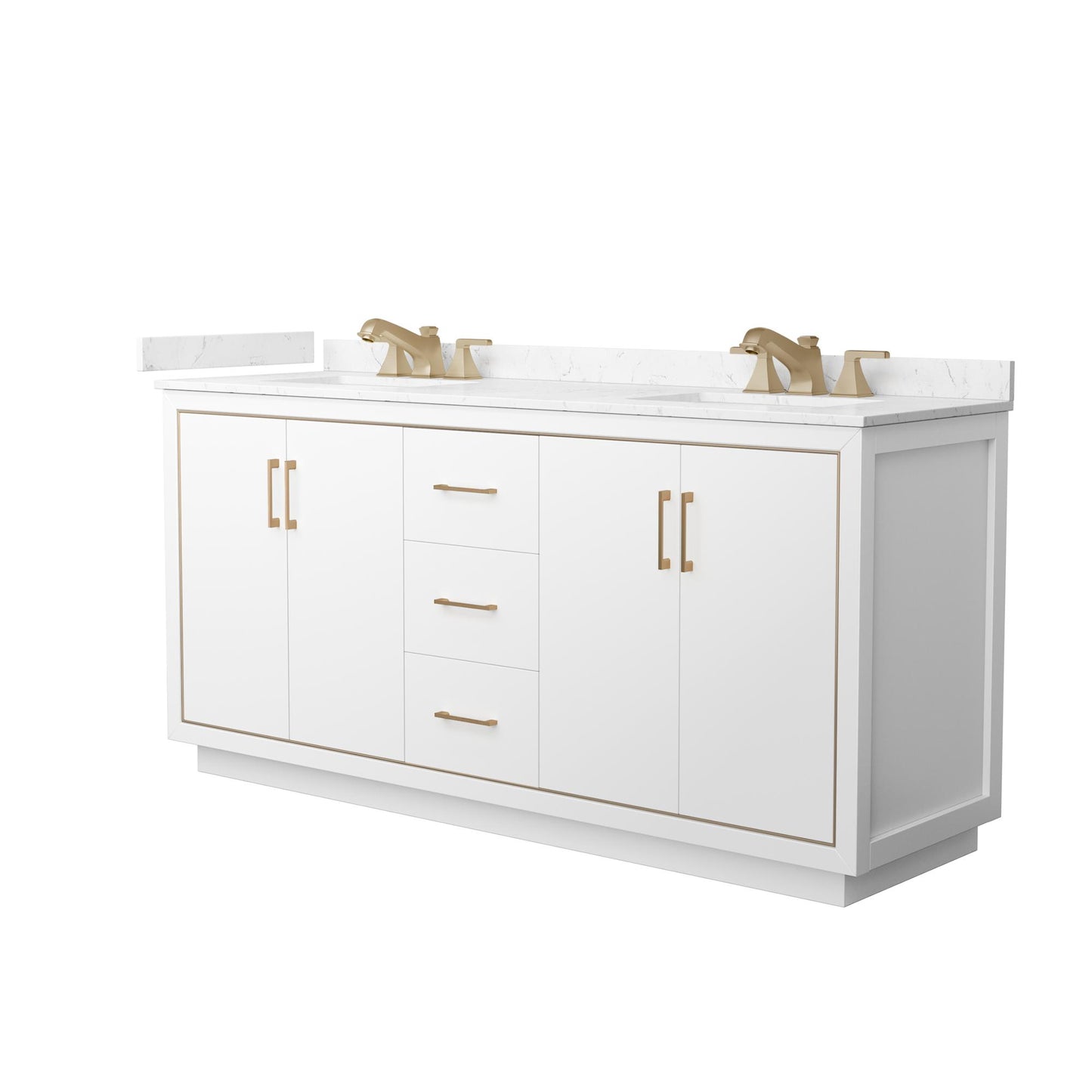 Icon Bathroom Vanity with Countertop 72 inch Double Sink 3-hole Faucet Setup