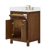 Custom image for Dark Walnut with Brushed Gold Trim / Giotto Quartz / No Mirror