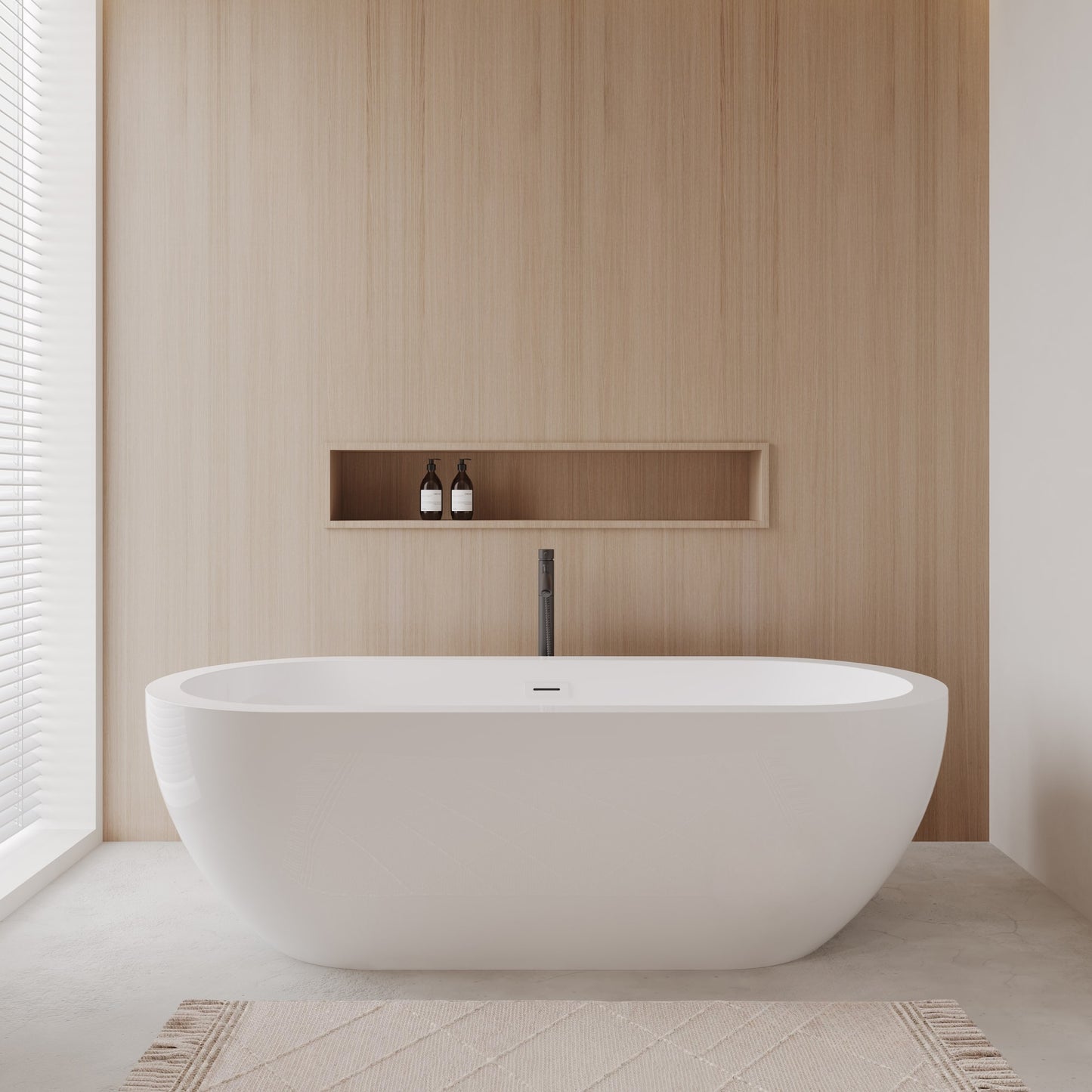 Soho Freestanding Acrylic Bathtub With Faucet 72 inch