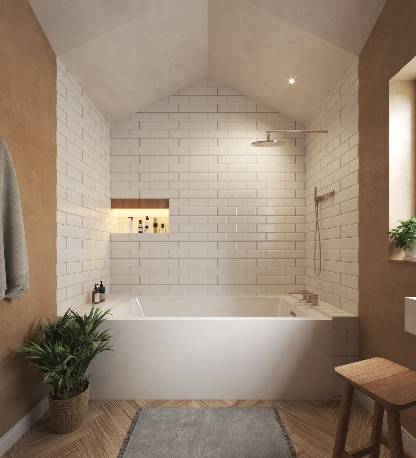 Grayley Alcove Acrylic Bathtub No Faucet 66 inch