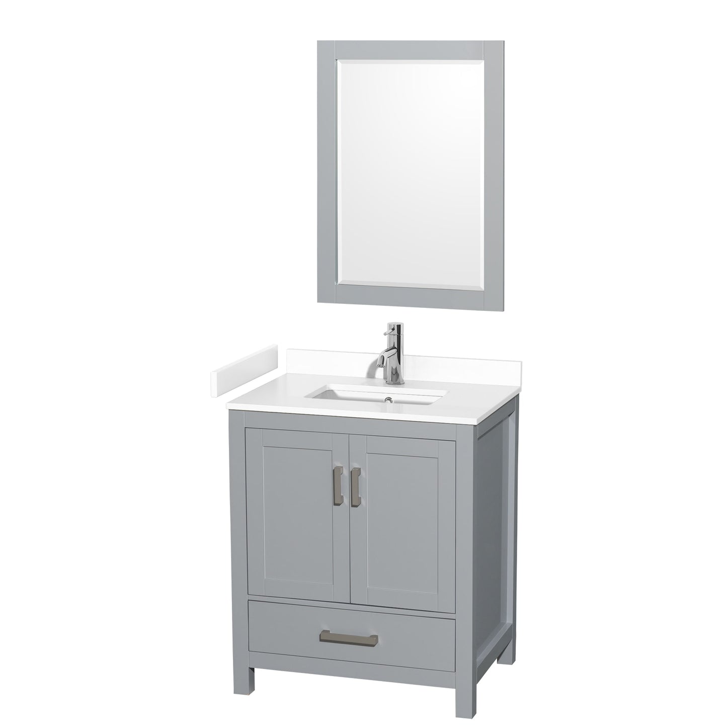 Sheffield Bathroom Vanity with Countertop 30 inch Single Sink Single hole Faucet Setup