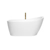 Custom image for White with Shiny White Trim and Brushed Gold Faucet / 59