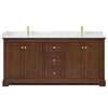 Custom image for Dark Walnut with Brushed Gold Trim / White Cultured Marble / No Mirror