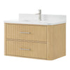 Custom image for Scandinavian Oak with Brushed Nickel Trim / White Quartz / No Mirror