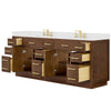 Custom image for Dark Oak with Brushed Gold Trim / Giotto Quartz / No Mirror