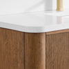 Custom image for Toasted Walnut with Satin Bronze Trim / White Quartz / No Mirror