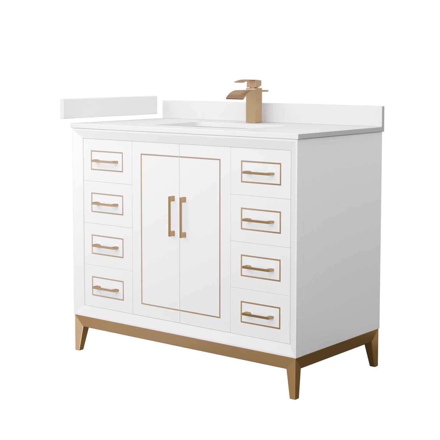 Marlena Bathroom Vanity with Countertop 42 inch Single Sink Single hole Faucet Setup