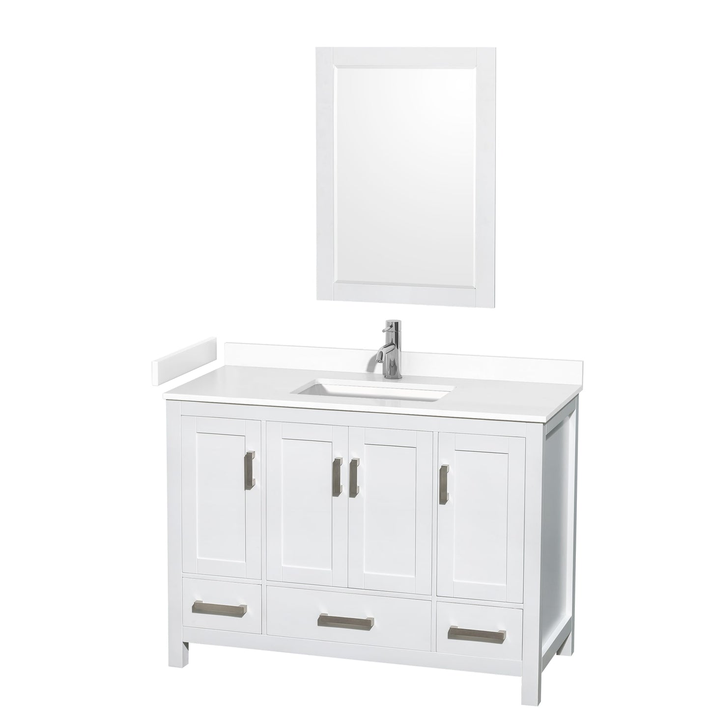 Sheffield Bathroom Vanity with Countertop 48 inch Single Sink Single hole Faucet Setup