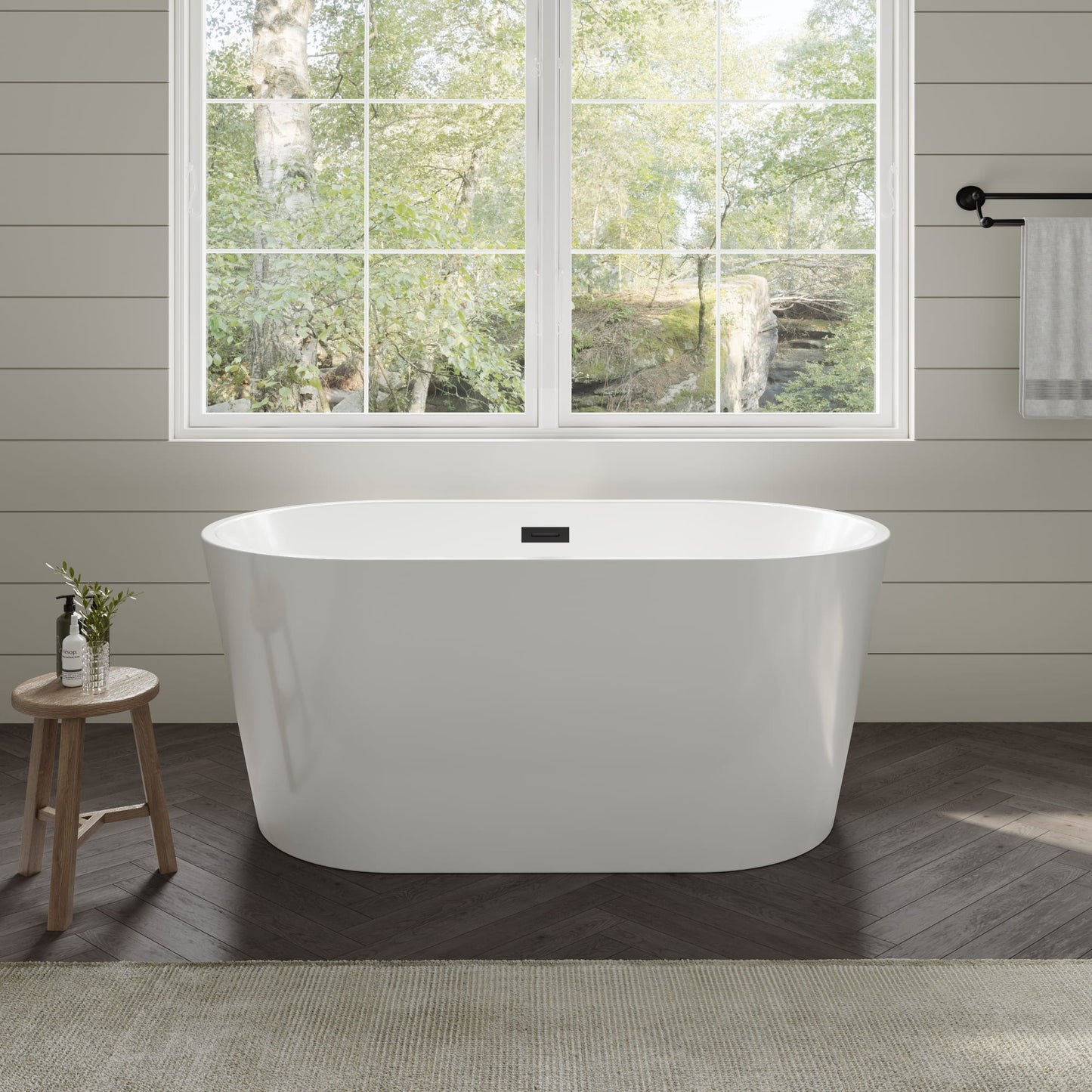 Carissa Freestanding Acrylic Bathtub No Faucet 55 inch
