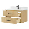 Custom image for Scandinavian Oak with Matte Black Trim / White Quartz / No Mirror