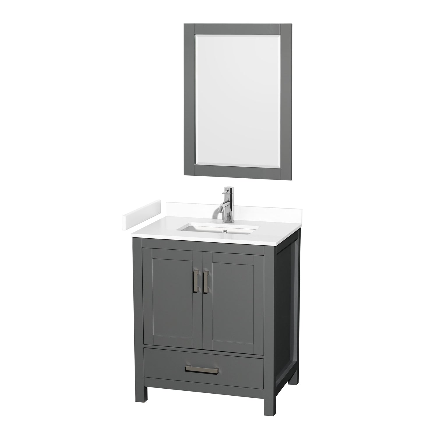 Sheffield Bathroom Vanity with Countertop 30 inch Single Sink Single hole Faucet Setup