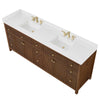 Custom image for Dark Walnut with Brushed Gold Trim / White Quartz / No Mirror