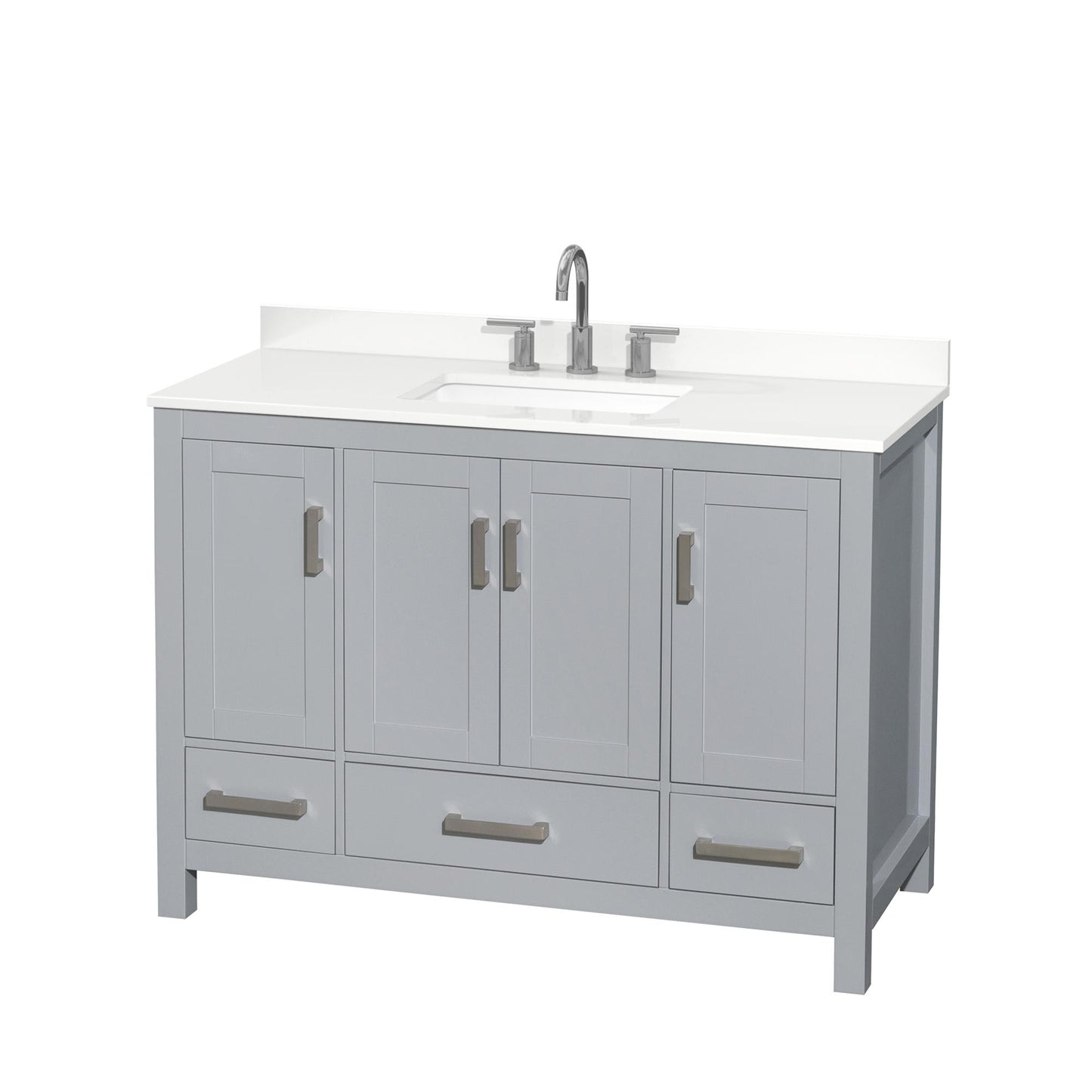 Sheffield Bathroom Vanity with Countertop 48 inch Single Sink 3-hole Faucet Setup