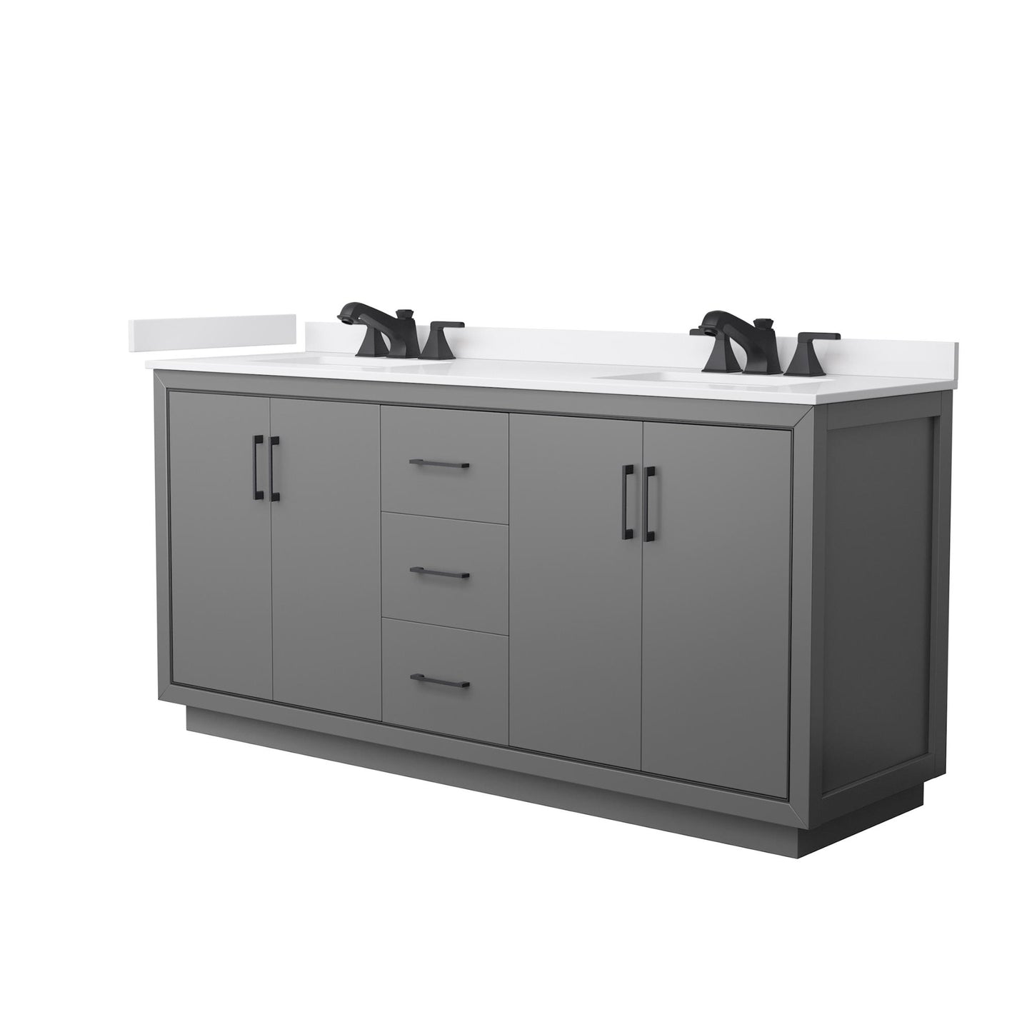 Icon Bathroom Vanity with Countertop 72 inch Double Sink 3-hole Faucet Setup