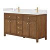 Custom image for Toasted Walnut with Satin Bronze Trim / White Quartz / No Mirror