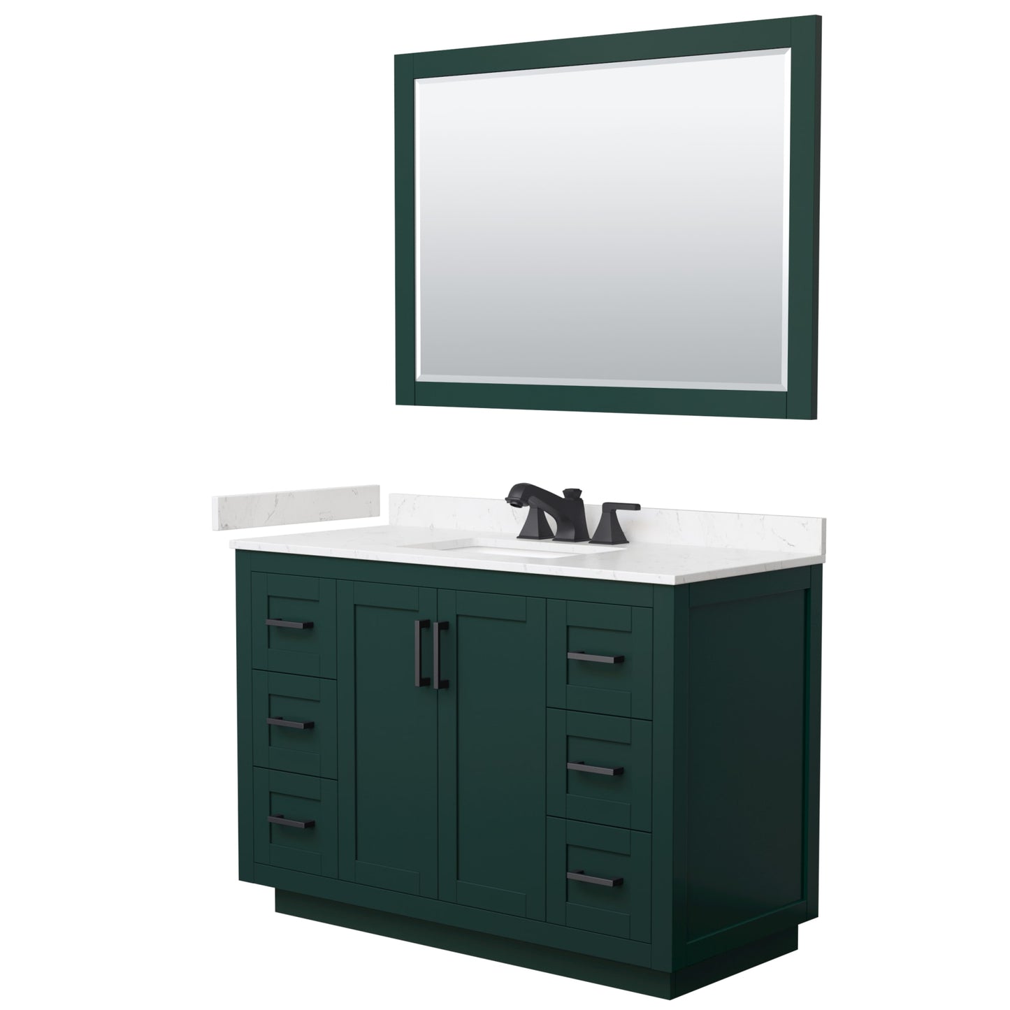 Miranda Bathroom Vanity with Countertop 48 inch Single Sink 3-hole Faucet Setup