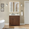 Custom image for Dark Walnut with Matte Black Trim / Carrara Cultured Marble / No Mirror