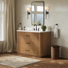 Custom image for Toasted Walnut with Matte Black Trim / White Quartz / No Mirror