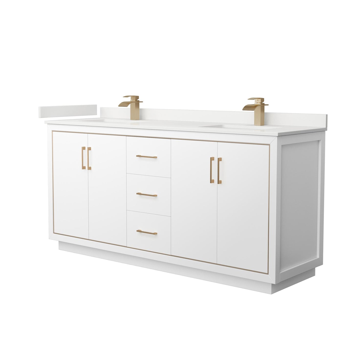 Icon Bathroom Vanity with Countertop 72 inch Double Sink Single hole Faucet Setup