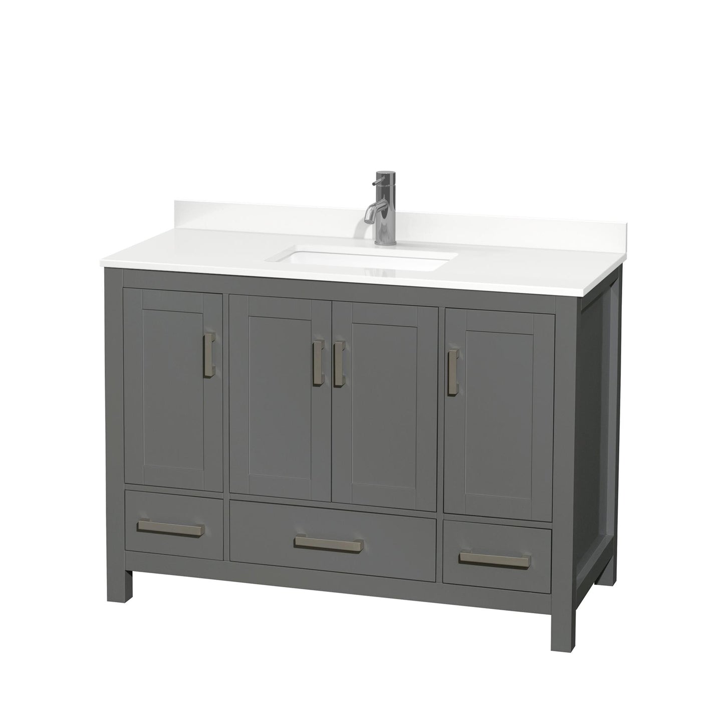 Sheffield Bathroom Vanity with Countertop 48 inch Single Sink Single hole Faucet Setup
