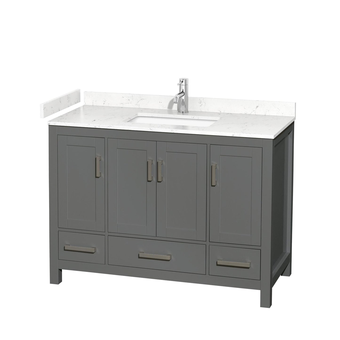 Sheffield Bathroom Vanity with Countertop 48 inch Single Sink Single hole Faucet Setup