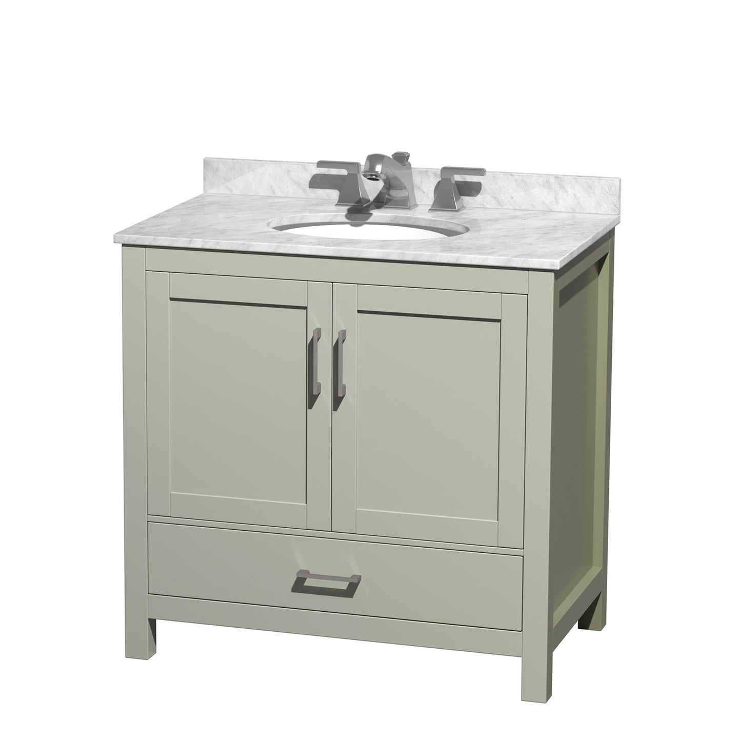Sheffield Bathroom Vanity with Countertop 36 inch Single Sink 3-hole Faucet Setup