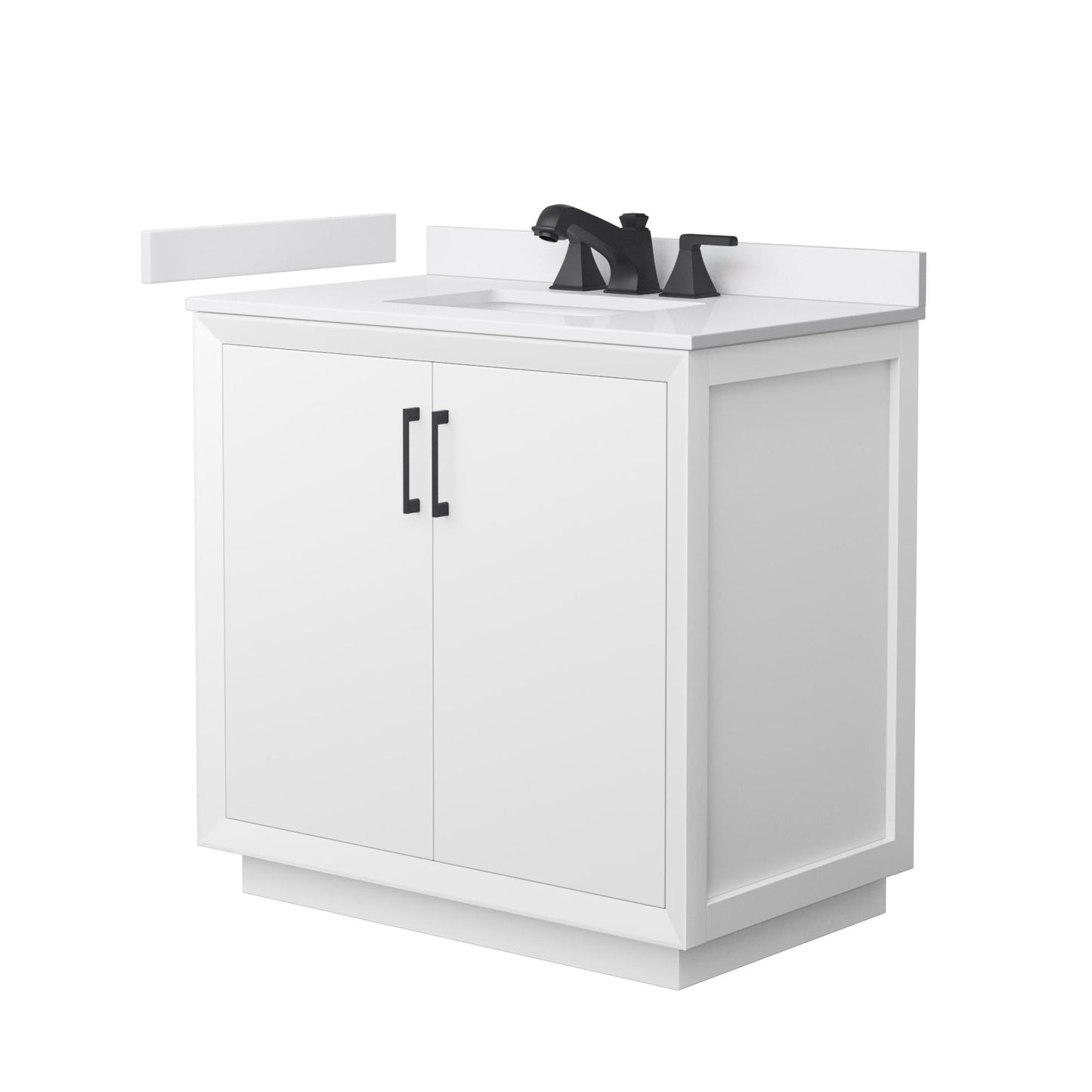 Strada Bathroom Vanity with Countertop 36 inch Single Sink 3-hole Faucet Setup