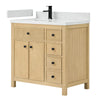 Custom image for Scandinavian Oak with Matte Black Trim / Giotto Quartz / No Mirror