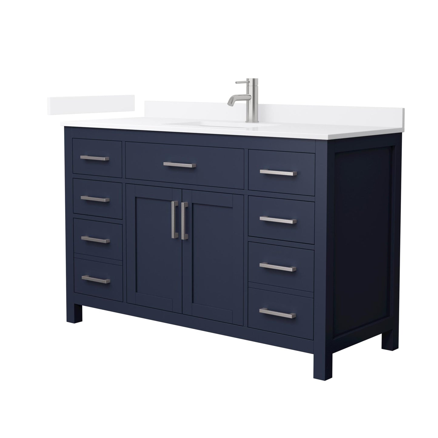 Beckett Bathroom Vanity with Countertop 54 inch Single Sink Single hole Faucet Setup