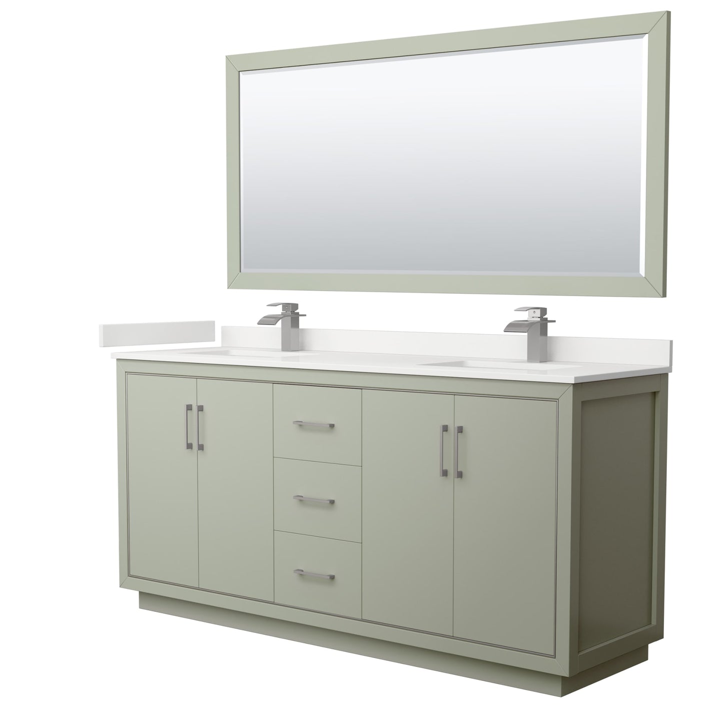 Icon Bathroom Vanity with Countertop 72 inch Double Sink Single hole Faucet Setup