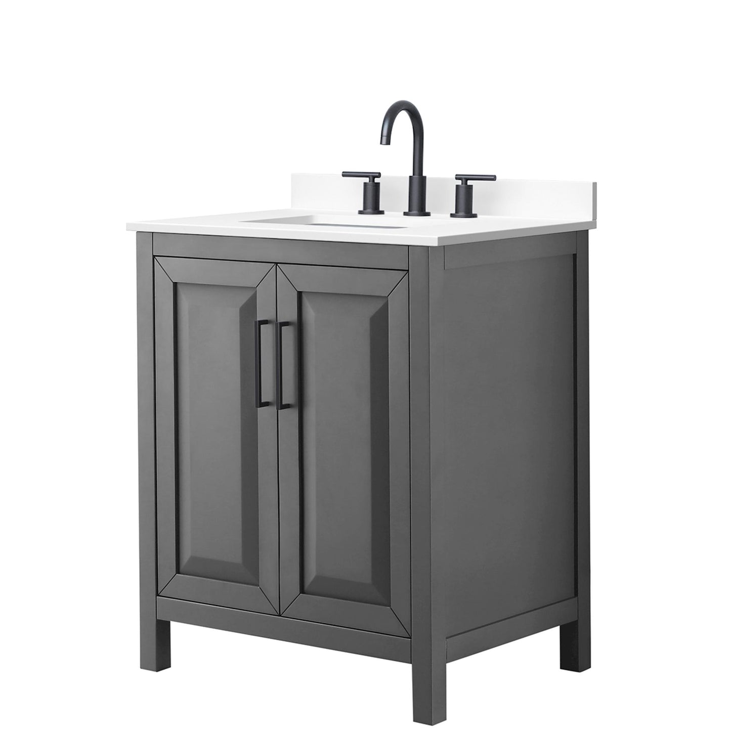 Daria Bathroom Vanity with Countertop 30 inch Single Sink 3-hole Faucet Setup
