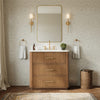 Custom image for Toasted Walnut with Satin Bronze Trim / White Quartz / No Mirror