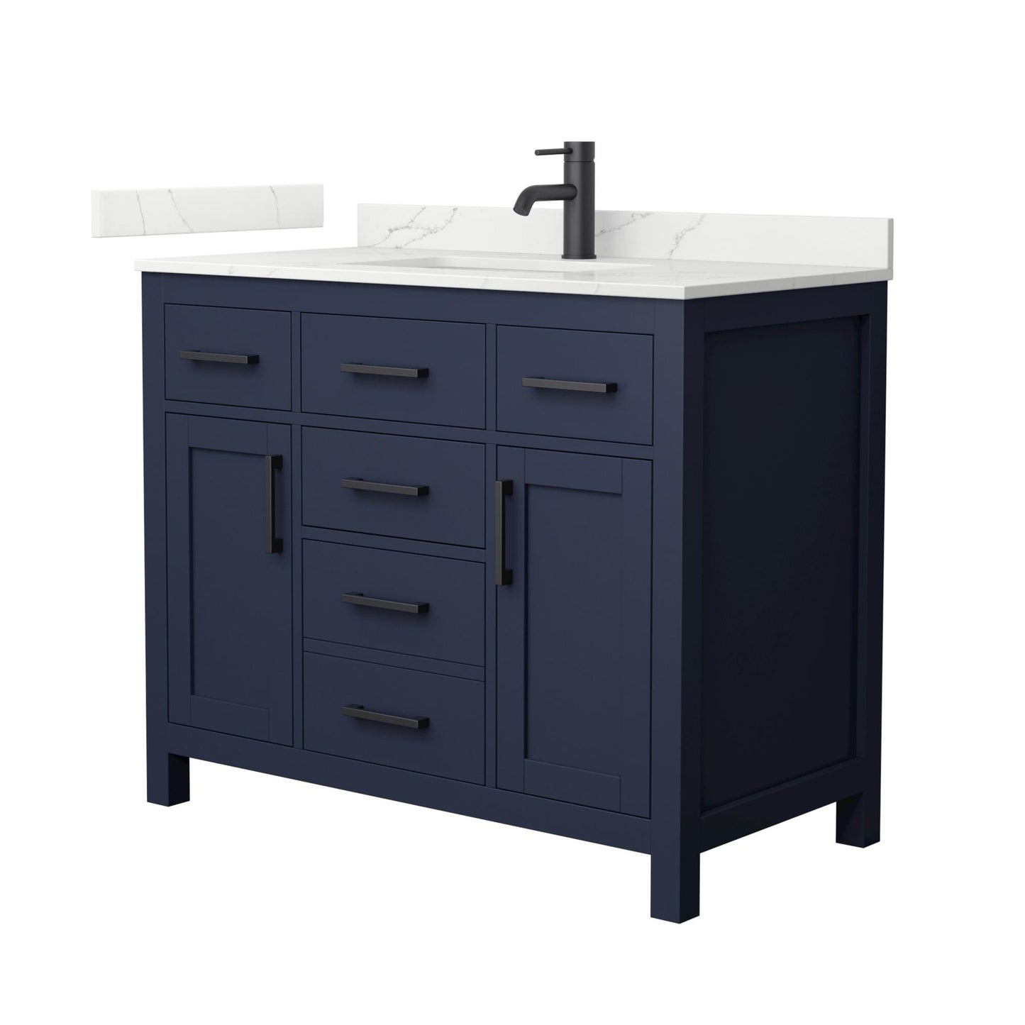 Beckett Bathroom Vanity with Countertop 42 inch Single Sink Single hole Faucet Setup