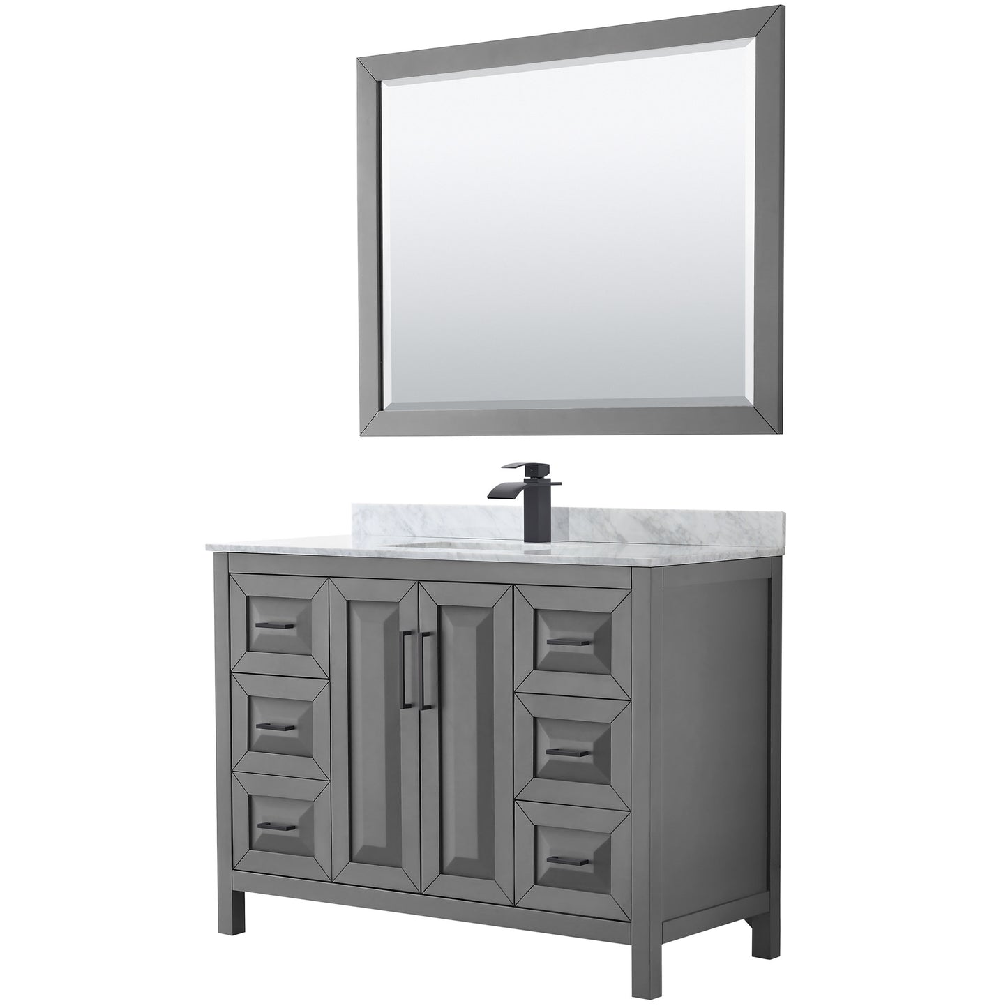 Daria Bathroom Vanity with Countertop 48 inch Single Sink Single hole Faucet Setup