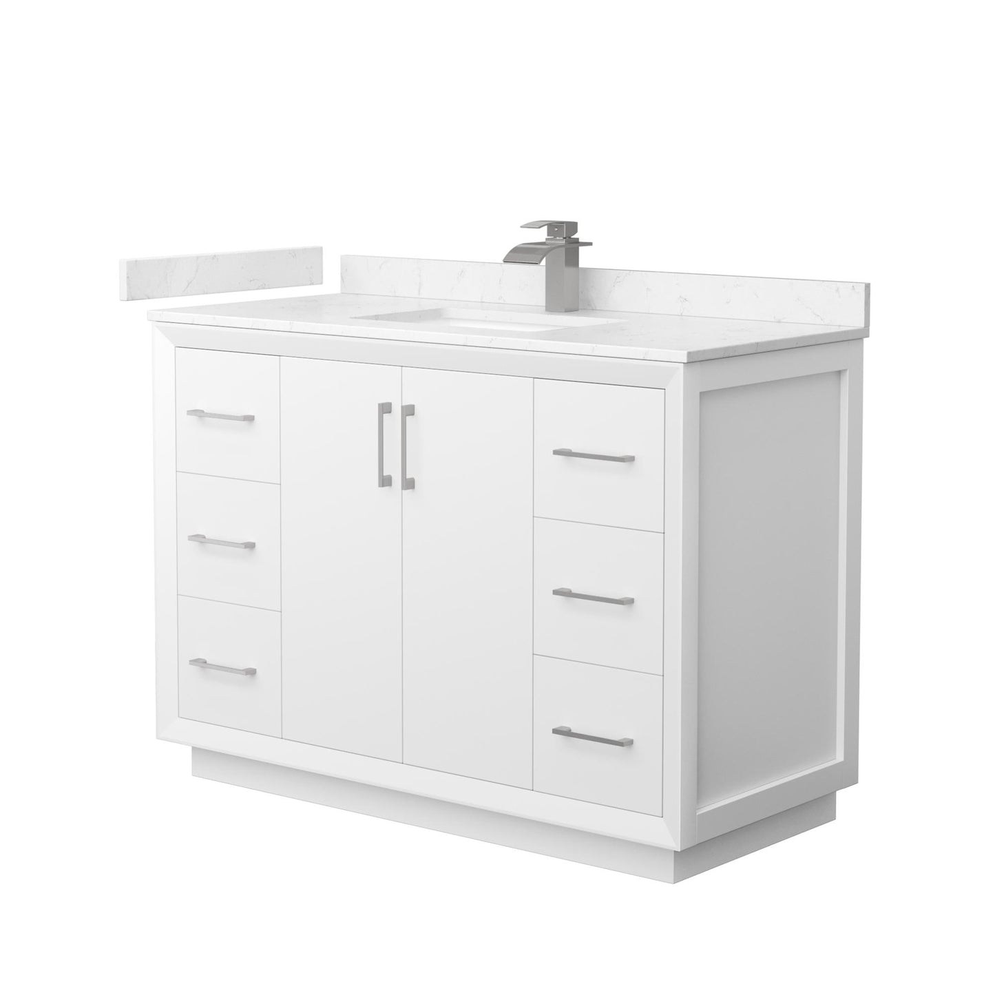 Strada Bathroom Vanity with Countertop 48 inch Single Sink Single hole Faucet Setup