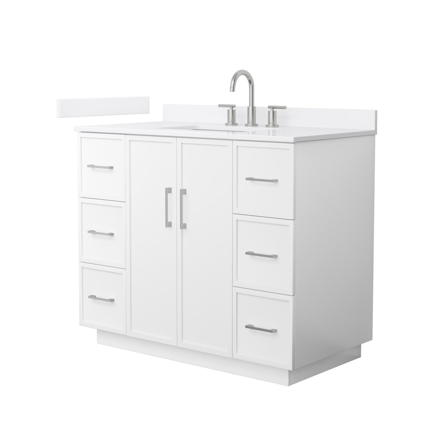 Elan TK Bathroom Vanity with Countertop 42 inch Single Sink 3-hole Faucet Setup