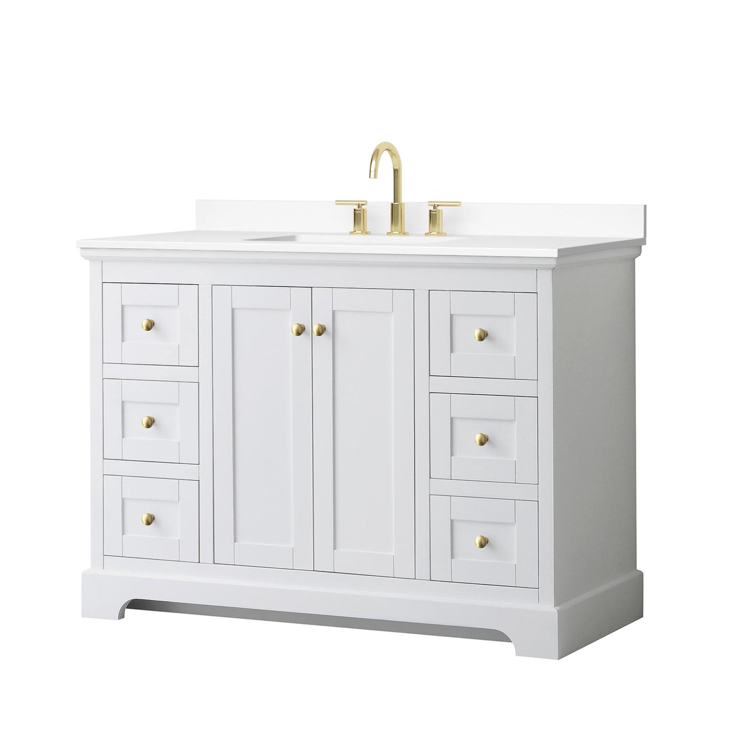 Avery Bathroom Vanity with Countertop 48 inch Single Sink 3-hole Faucet Setup