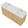 Custom image for Rift Oak with Brushed Gold Trim / Giotto Quartz / No Mirror