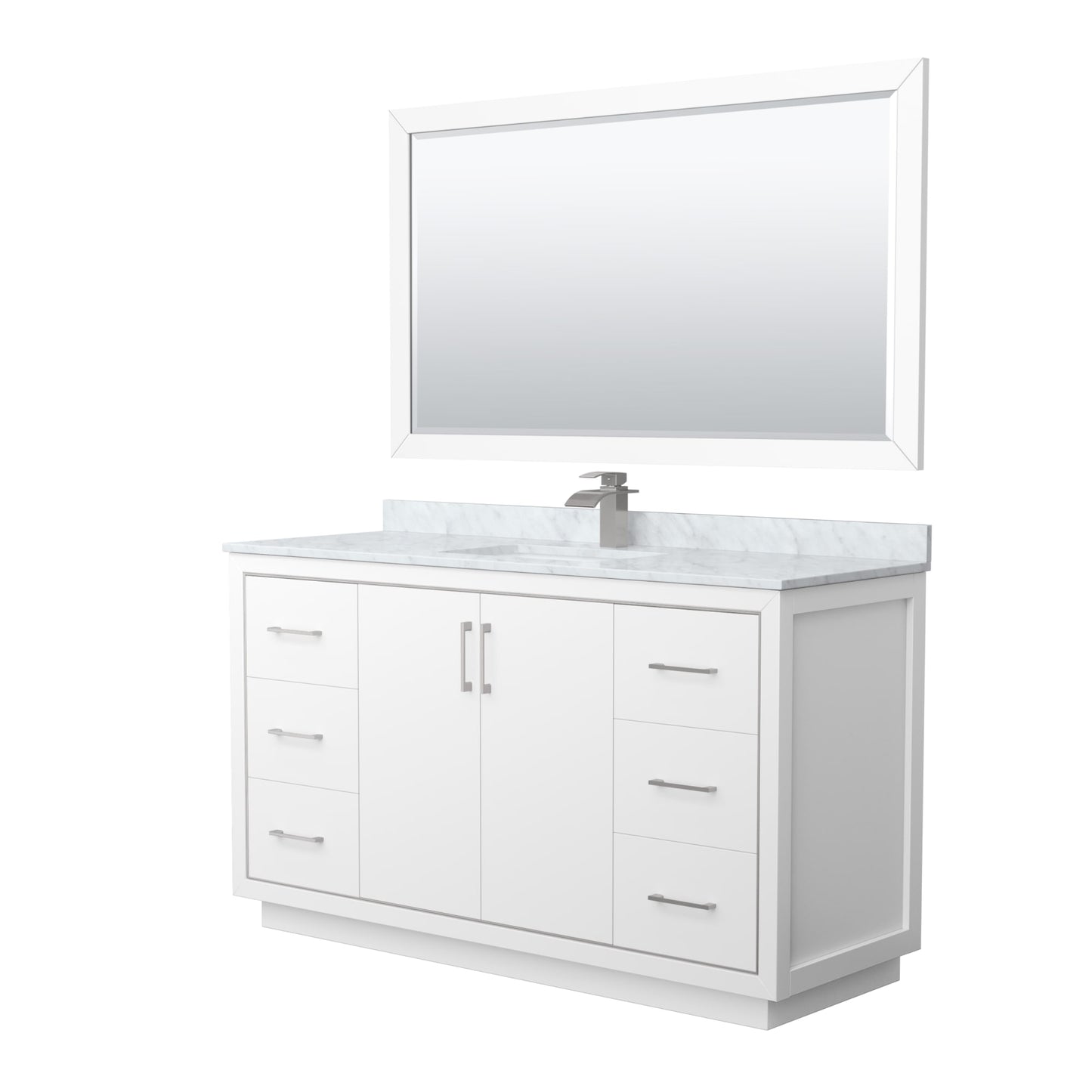 Icon Bathroom Vanity with Countertop 60 inch Single Sink Single hole Faucet Setup