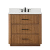 Custom image for Toasted Walnut with Matte Black Trim / White Quartz / No Mirror
