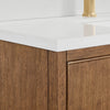 Custom image for Toasted Walnut with Satin Bronze Trim / White Quartz / No Mirror
