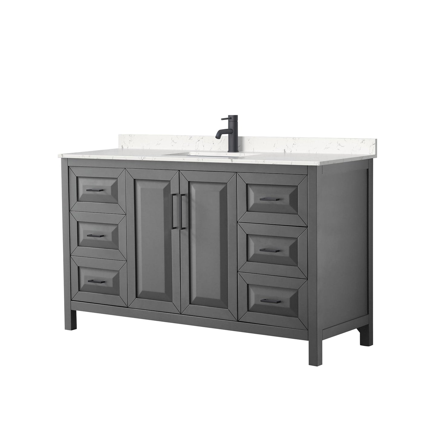 Daria Bathroom Vanity with Countertop 60 inch Single Sink Single hole Faucet Setup