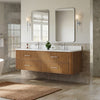 Custom image for Toasted Walnut with Brushed Nickel Trim / White Quartz / No Mirror