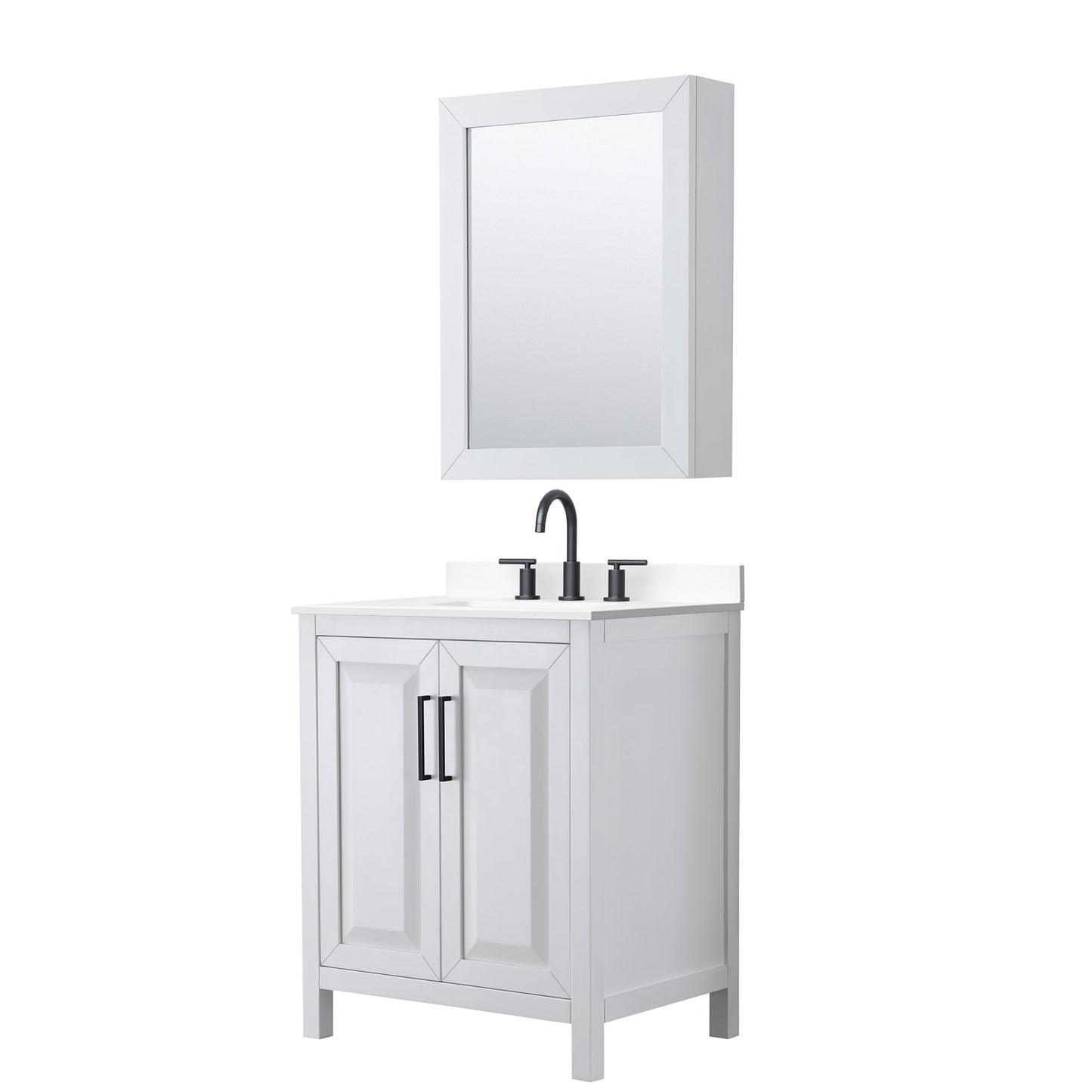 Daria Bathroom Vanity with Countertop 30 inch Single Sink 3-hole Faucet Setup