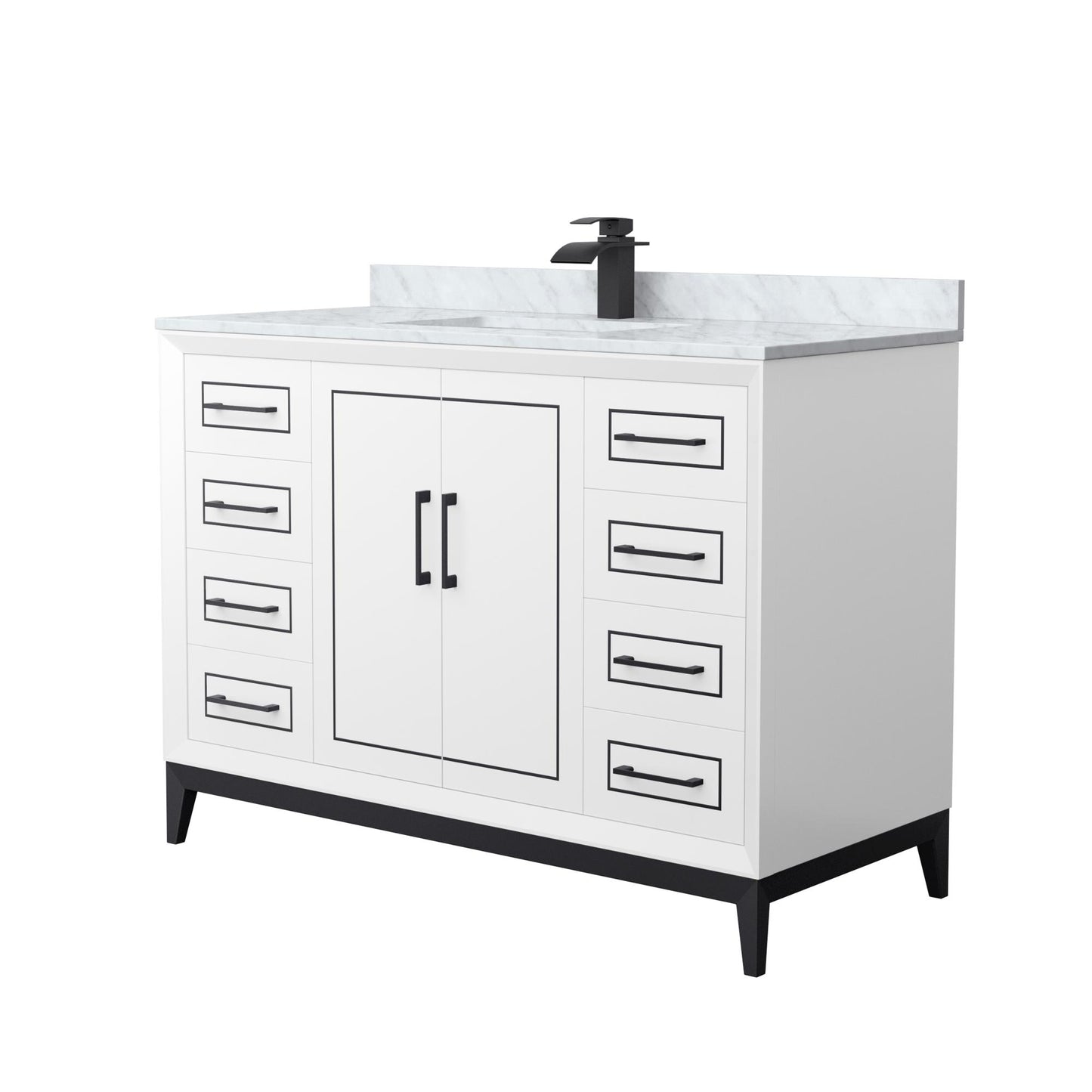 Marlena Bathroom Vanity with Countertop 48 inch Single Sink Single hole Faucet Setup