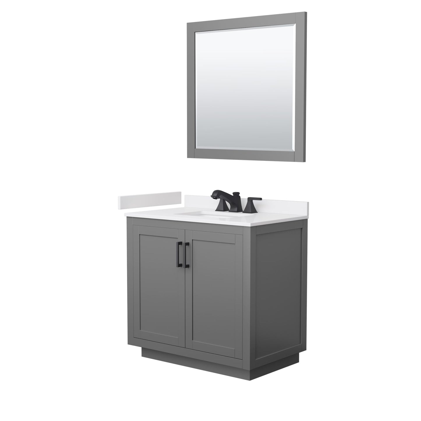 Miranda Bathroom Vanity with Countertop 36 inch Single Sink 3-hole Faucet Setup