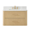 Custom image for Scandinavian Oak with Satin Bronze Trim / White Quartz / No Mirror
