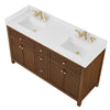Custom image for Dark Walnut with Brushed Gold Trim / White Cultured Marble / No Mirror